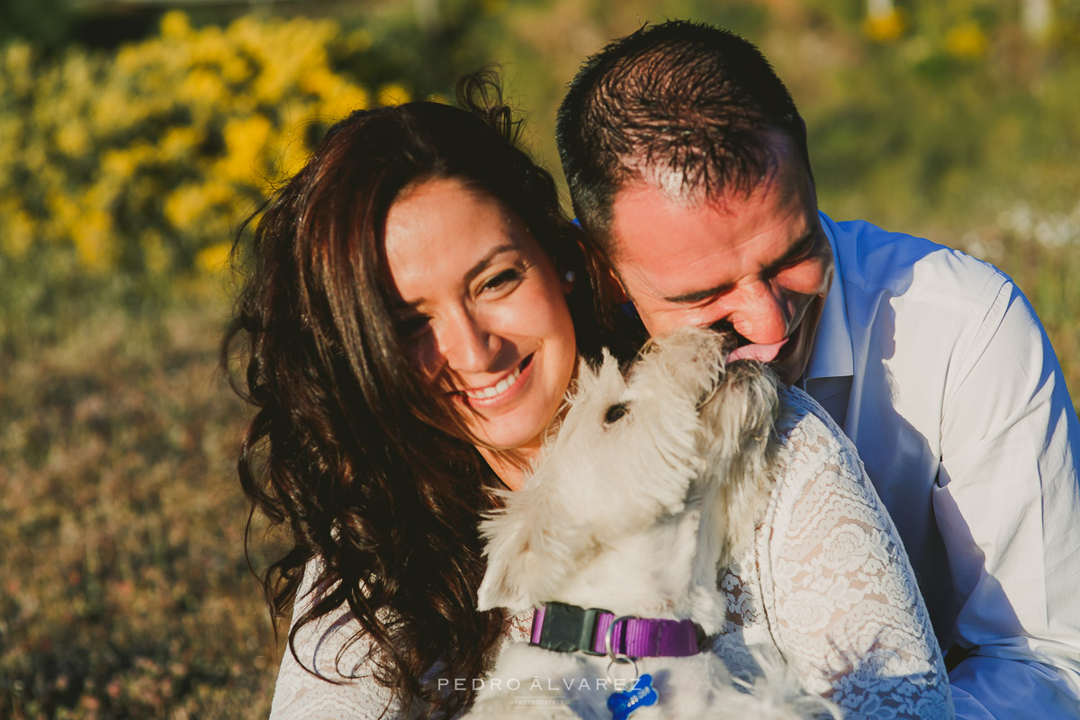 Fotografía de pre boda y mascotas en Las Palmas de Gran Canaria