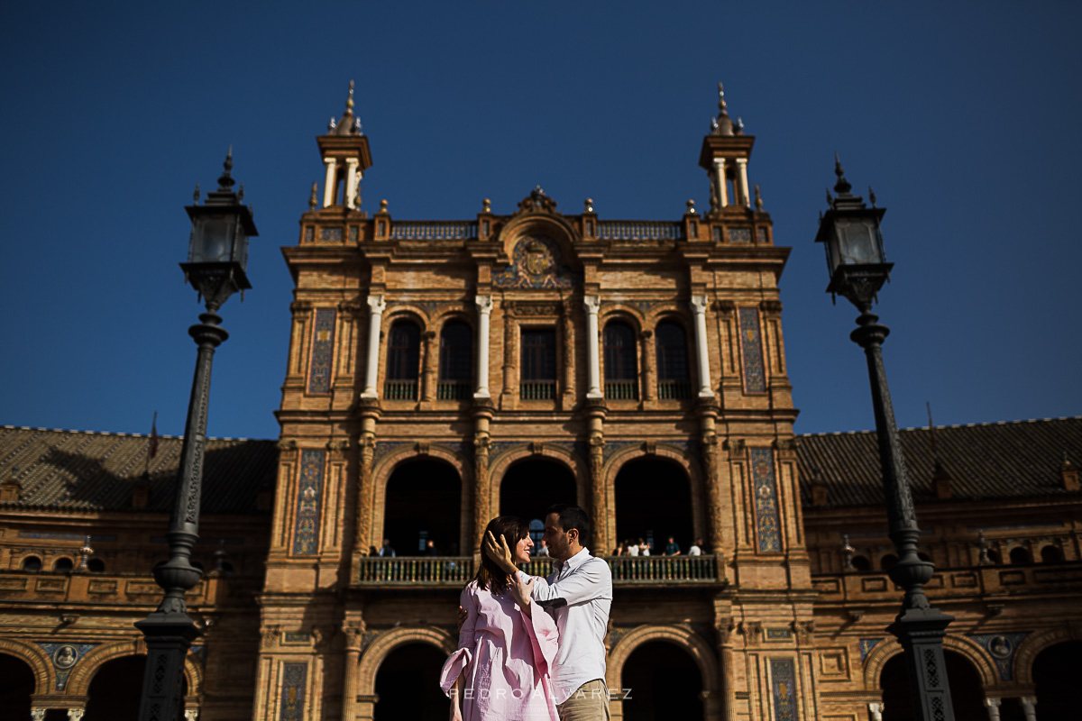 Fotógrafos de boda en Sevilla plaza de España