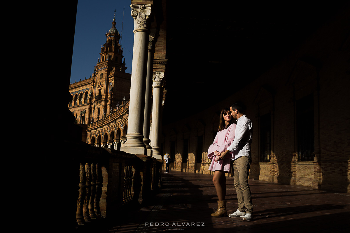 Fotógrafos de boda en Sevilla plaza de España