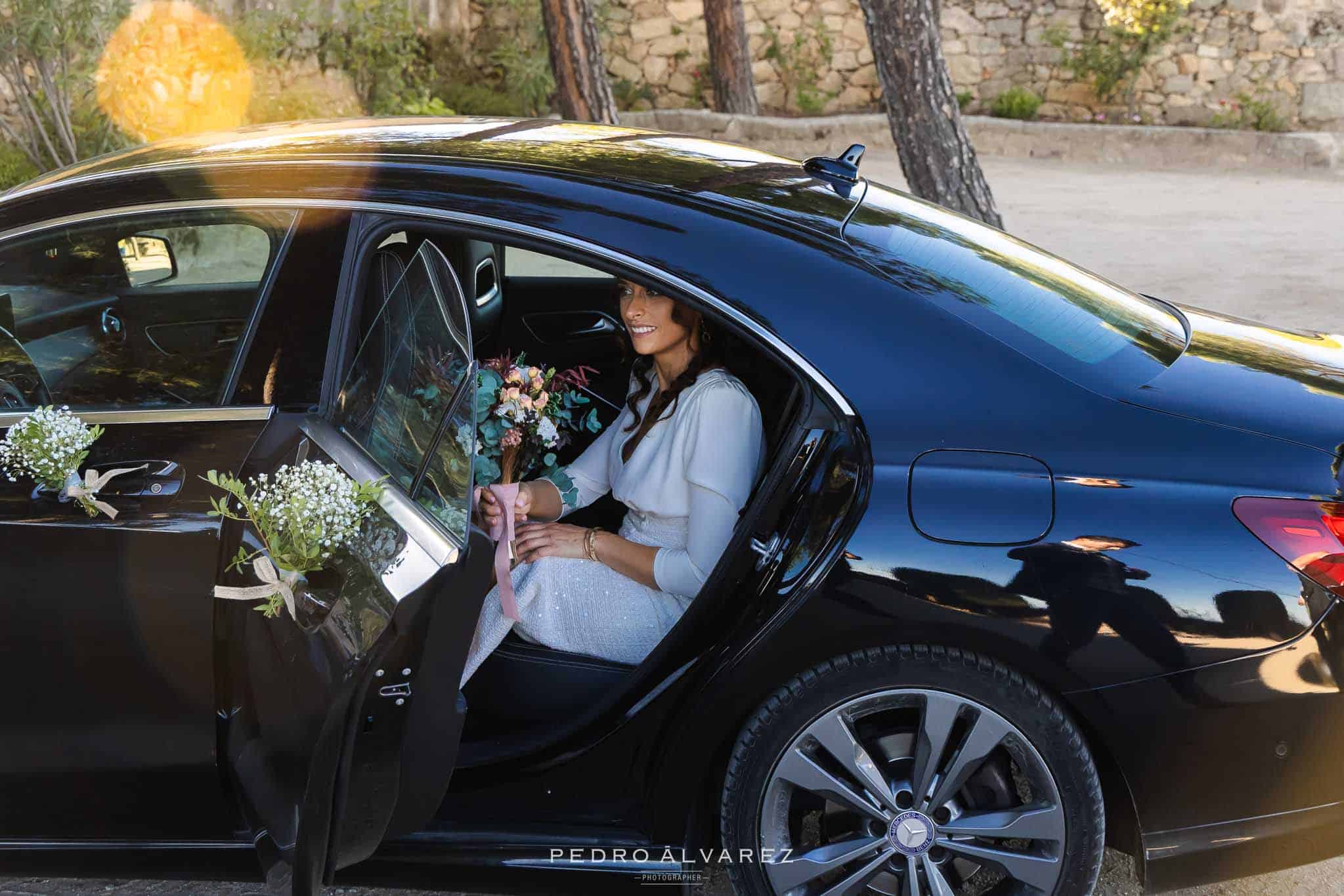 Fotógrafo de Boda Finca Najaraya Madrid llegada de los novios a la finca