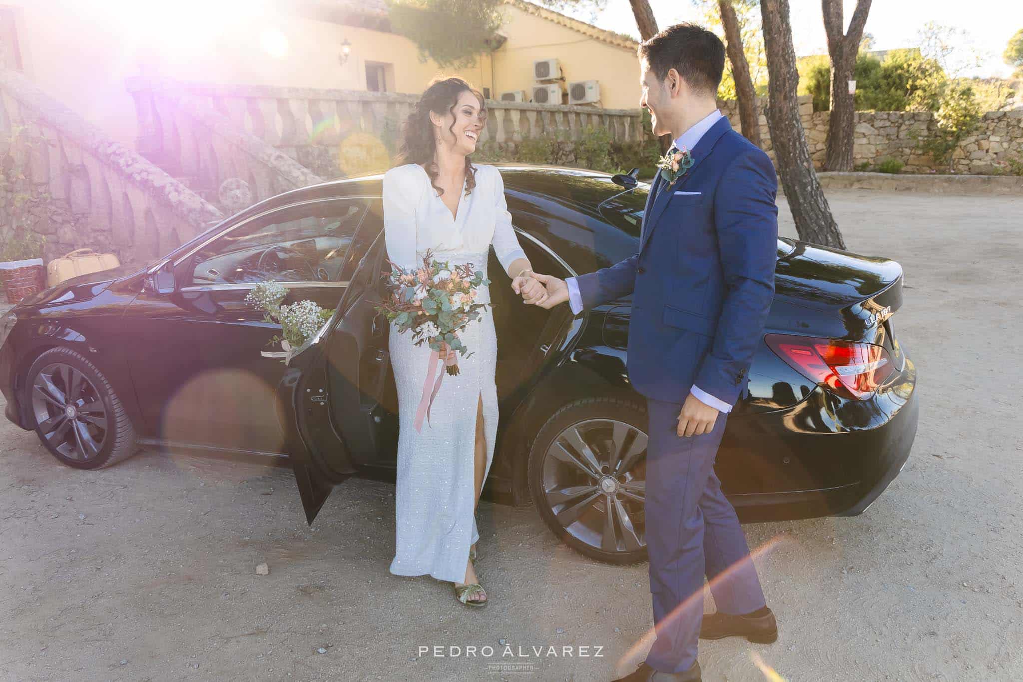 Llegada de los novios a la Finca Najaraya Madrid para su boda